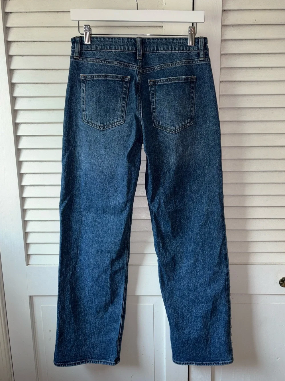 Just Black Denim Studded Baggy Straight Jeans 26 Low Rise Dark Wash Western